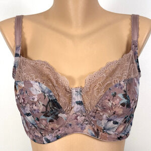 Panache Jasmine Balconnet 6951 Floral Lace Bra - Mauve and Blue